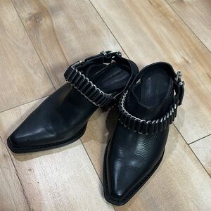 ALLSAINTS black leather shoes/mule